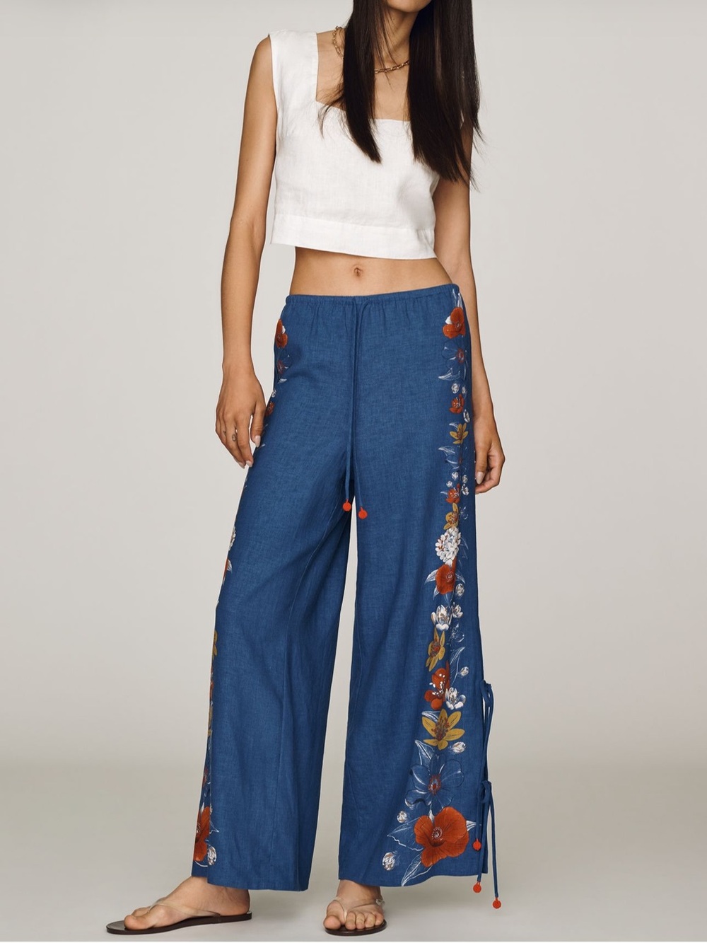 Farm Rio Floral Wide-Leg Pants NWT SZ S